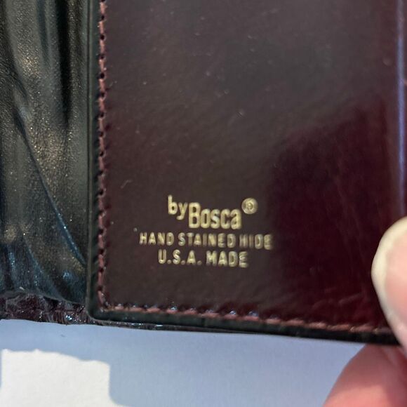 Vintage Bosca Hand Stained Hide Brown Leather Mini Wallet - Kiss Lock Coin - Picture 5 of 8